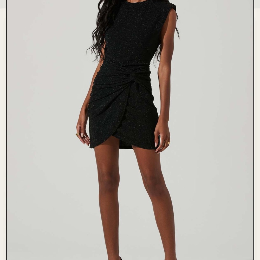 ASTR the Label Lunette Metallic Ruched Mini Dress